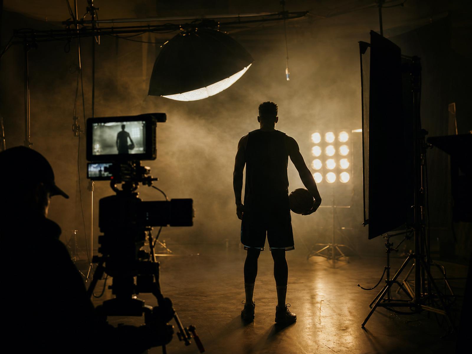 Athlete and brand working together during a professional sports sponsorship campaign.